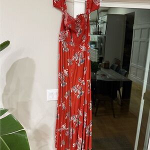 Smocked Off Shoulder Maxi Dress